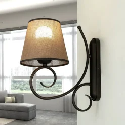 Best Lamkur Wandleuchte Rustikal Braun Landhaus gemütlich