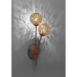 Outlet Paul Neuhaus Wandleuchte Rustikal Rostbraun Gold H:44 cm G9 2-flmg