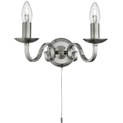 Discount Searchlight Wandleuchte rustikal silbern