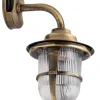 Hot Lido Wandleuchte SANTORIN Messing Riffelglas IP64 Maritim