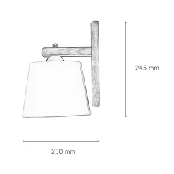 Lamkur Wandleuchte Schirm Holz wohnlich BEVERELY Lampe