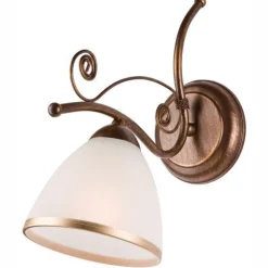 Lamkur Wandleuchte Schirm Shabby Braun antik Metall* Wandleuchten|Küchenlampen