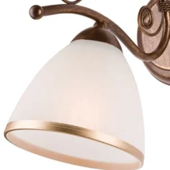 Lamkur Wandleuchte Schirm Shabby Braun antik Metall* Wandleuchten|Küchenlampen