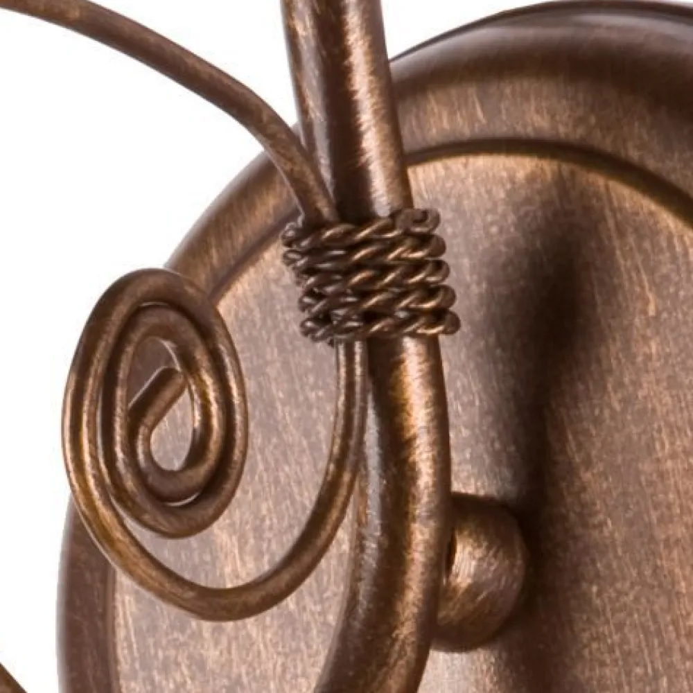 Lamkur Wandleuchte Schirm Shabby Braun antik Metall* Wandleuchten|Küchenlampen