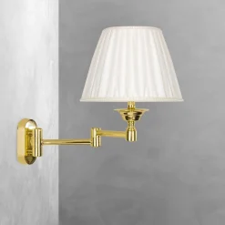 Clearance Giovanni Battista Wandleuchte Schlafzimmer Messing Stoff schwenkbar E14