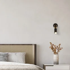 Discount Searchlight Wandleuchte schmal Ø 10 cm verstellbar in Schwarz Bernstein