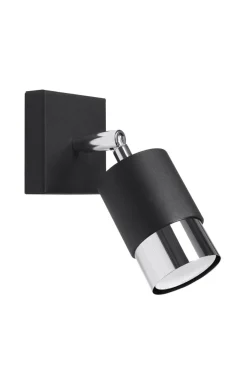 Sollux Wandleuchte Schwarz Chrom klein Metall GU10 zum Lesen* Wandleuchten|Flurlampen