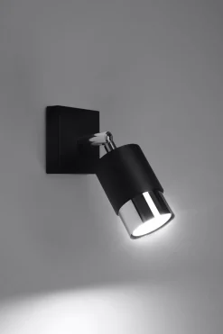 Sollux Wandleuchte Schwarz Chrom klein Metall GU10 zum Lesen* Wandleuchten|Flurlampen