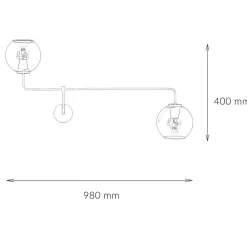 Nowodvorski Wandleuchte Schwarz Glas Monaco* Wandleuchten|Vintage Lampen
