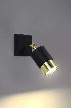 Sollux Wandleuchte Schwarz Gold Metall Modern verstellbar* Wohnzimmerlampen|Moderne Lampen