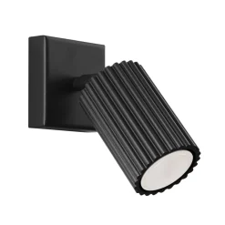 Sollux Wandleuchte Schwarz GU10 Modern B: 8 cm klein schwenkbar* Wohnzimmerlampen|Metall Lampen
