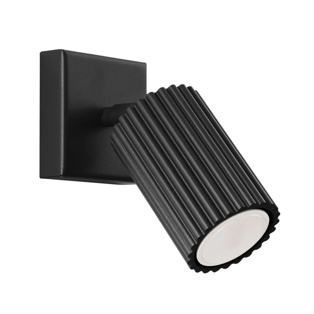 Sollux Wandleuchte Schwarz GU10 Modern B: 8 cm klein schwenkbar* Wohnzimmerlampen|Metall Lampen