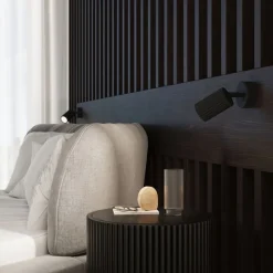 Sollux Wandleuchte Schwarz GU10 Modern B: 8 cm klein schwenkbar* Wohnzimmerlampen|Metall Lampen