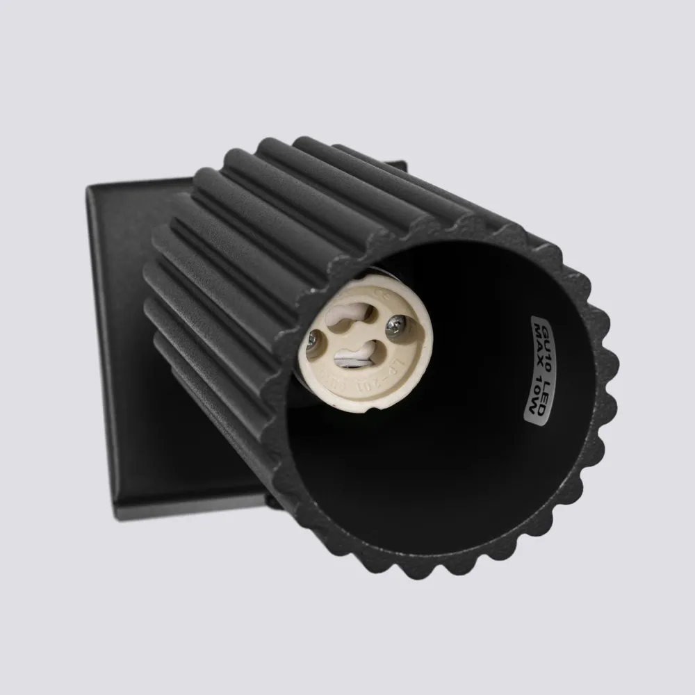 Sollux Wandleuchte Schwarz GU10 Modern B: 8 cm klein schwenkbar* Wohnzimmerlampen|Metall Lampen