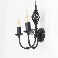 Clearance Searchlight Wandleuchte schwarz Jugendstil 2-flmg.