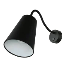 TK Lighting Wandleuchte Schwarz mit Schalter Metall Ø13cm