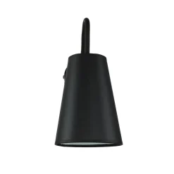 TK Lighting Wandleuchte Schwarz mit Schalter Metall Ø13cm