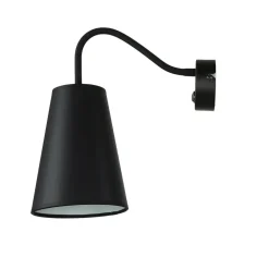 TK Lighting Wandleuchte Schwarz mit Schalter Metall Ø13cm