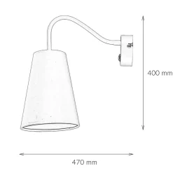 TK Lighting Wandleuchte Schwarz mit Schalter Metall Ø13cm