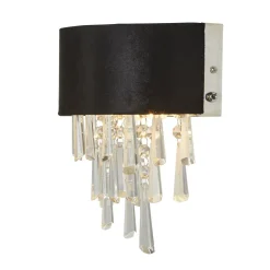 Searchlight Wandleuchte Schwarz mit Schalter B: 23,5 cm Up Down* Wandleuchten|Flurlampen