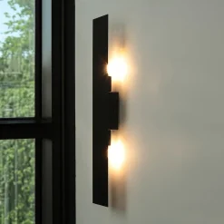 TK Lighting Wandleuchte Schwarz Modern Metall 50 cm lang flach eckig* Moderne Lampen|Küchenlampen