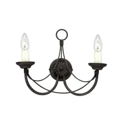 Clearance Elstead Wandleuchte Schwarz Weiß Rustikal Metall GOTICA 1