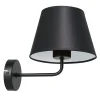 Luminex Wandleuchte Schwarz Weiß Stoff Metall H:23 cm konisch* Wandleuchten|Schlafzimmer Lampen