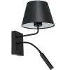 Luminex Wandleuchte Schwarz Weiß Stoff Lesearm E27 G9 konisch* Wandleuchten|Schlafzimmer Lampen