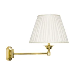 Giovanni Battista Wandleuchte schwenkbar E14 Messing Stoff Klassisch elegant* Wandleuchten|Schlafzimmer Lampen