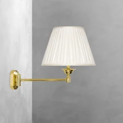 Giovanni Battista Wandleuchte schwenkbar E14 Messing Stoff Klassisch elegant* Wandleuchten|Schlafzimmer Lampen