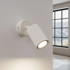 Sollux Wandleuchte schwenkbar GU10 B: 8 cm klein in Creme Modern* Flurlampen|Wohnzimmerlampen