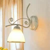 Lamkur Wandleuchte Shabby Jugendstil Metall Lampe Glas* Wandleuchten|Küchenlampen