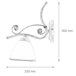 Lamkur Wandleuchte Shabby Jugendstil Metall Lampe Glas* Wandleuchten|Küchenlampen