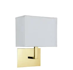 Best Searchlight Wandleuchte Stoff Metall blendarm H:26 cm mit Schalter