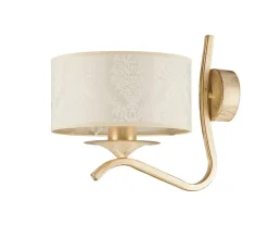 Jupiter Wandleuchte Stoff Metall Weiß Shabby Gold DAGNO* Wandleuchten|Moderne Lampen