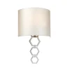 Elstead Wandleuchte Stoff Metall in Creme Chrom Modern TADES* Wandleuchten|Flurlampen