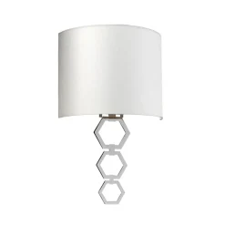 Elstead Wandleuchte Stoff Metall in Creme Chrom Modern TADES* Wandleuchten|Flurlampen