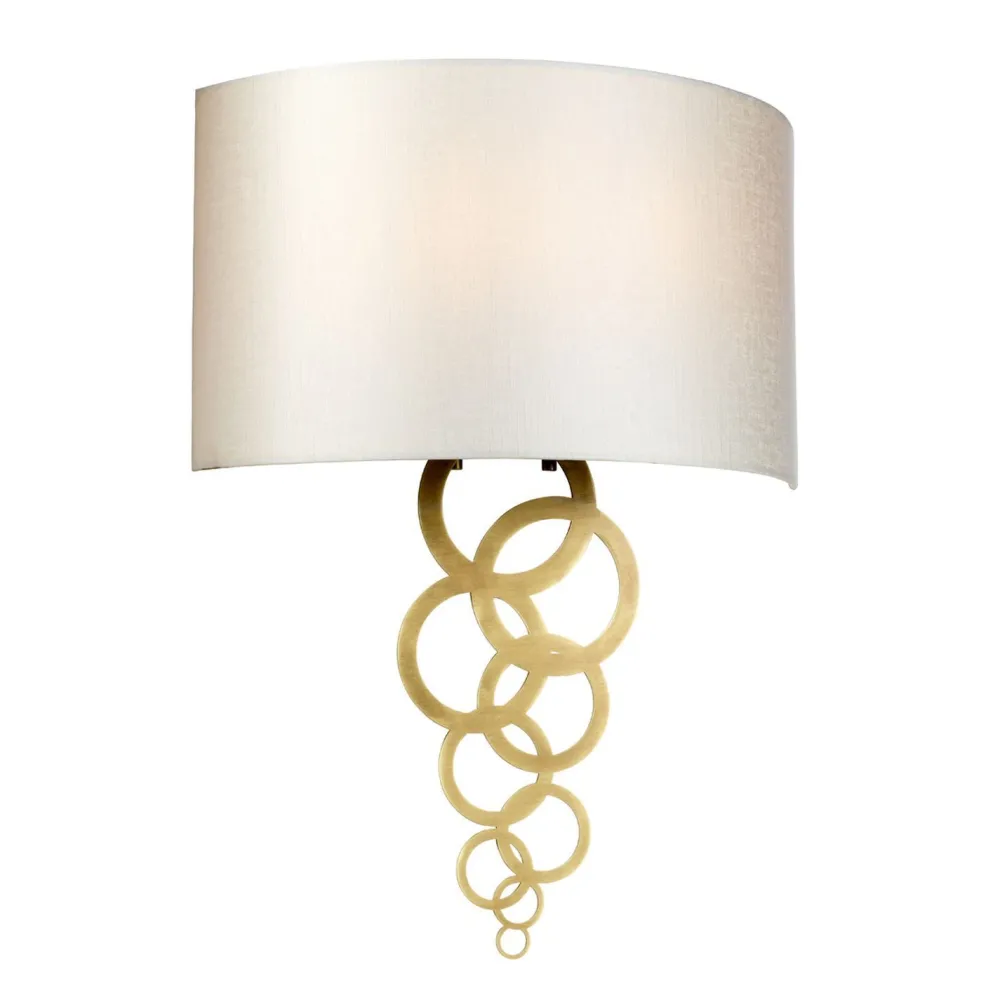 Elstead Wandleuchte Stoff Metall in Creme Messing Modern* Wandleuchten|Flurlampen