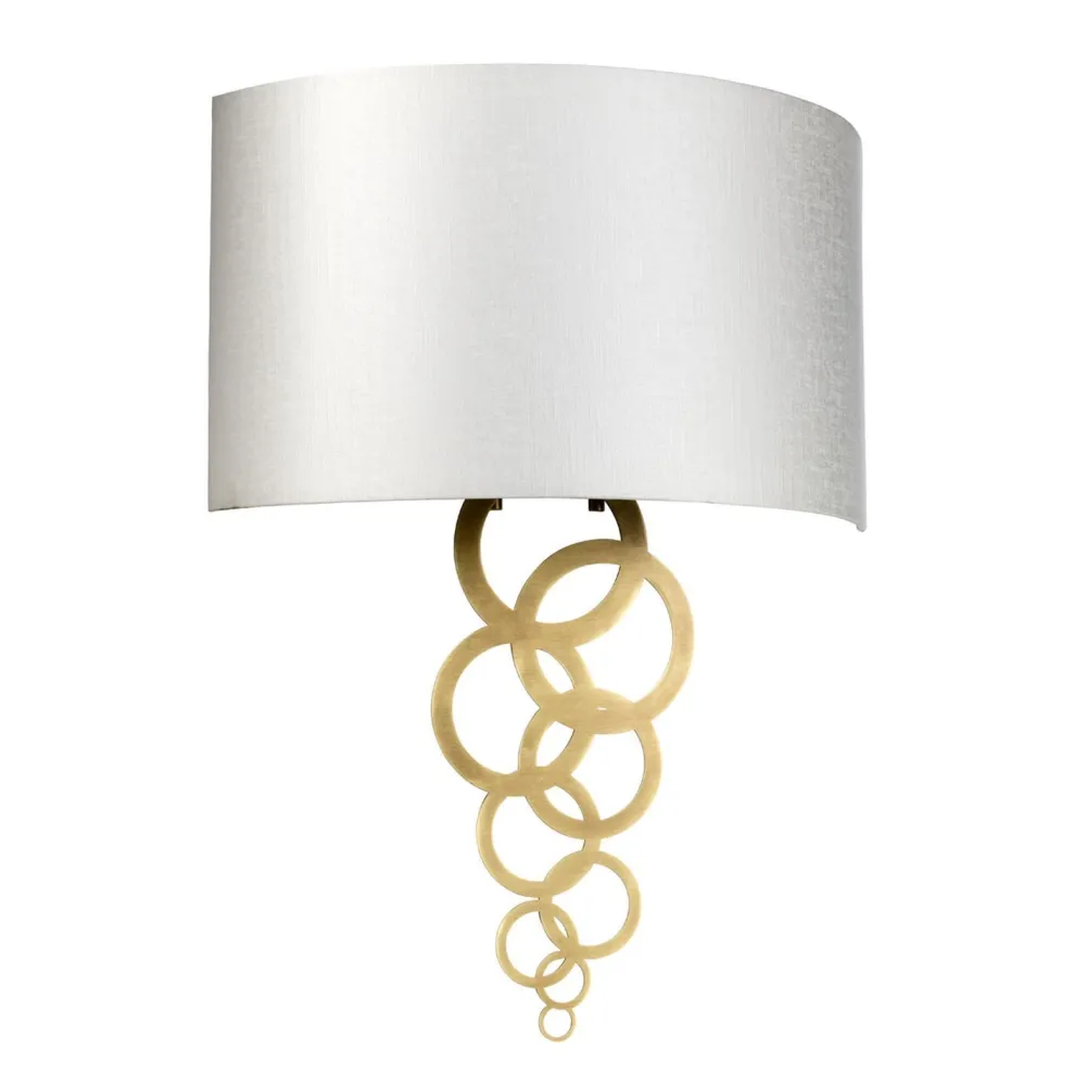 Elstead Wandleuchte Stoff Metall in Creme Messing Modern* Wandleuchten|Flurlampen