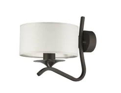 Jupiter Wandleuchte Stoff Schirm Graphit Weiß DAGNO Lampe* Wandleuchten|Moderne Lampen