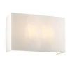 Elstead Wandleuchte Stoff Schirm Up Down Creme Chrom eckig* Wohnzimmerlampen|Moderne Lampen