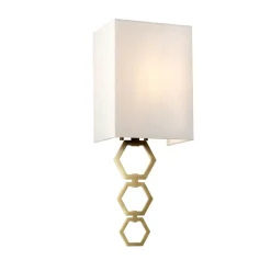 Best Elstead Wandleuchte Stoff Up Down Creme Messing antik Modern