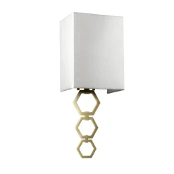 Best Elstead Wandleuchte Stoff Up Down Creme Messing antik Modern