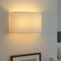 Outlet Elstead Wandleuchte Stoff Up Down in Creme Messing GRASTA