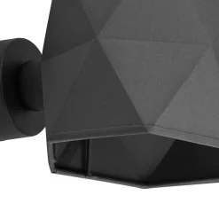 TK Lighting Wandleuchte Stoffschirm Grau Schwarz E27 Modern* Wandleuchten|Flurlampen