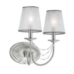 Discount Elstead Wandleuchte Stoffschirm Metall 2x E14 Schlafzimmer Flur