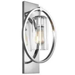 Best Elstead Wandleuchte STRALING Chrom B:46cm Vintage Lampe