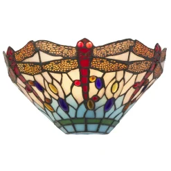 Hot Searchlight Wandleuchte Tiffany Stil Buntglas Metall B: 30,5 cm E14