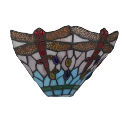 Hot Searchlight Wandleuchte Tiffany Stil Buntglas Metall B: 30,5 cm E14