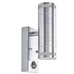 Discount Searchlight Wandleuchte Up Down IP44 Außen Bewegungsmelder Stahl